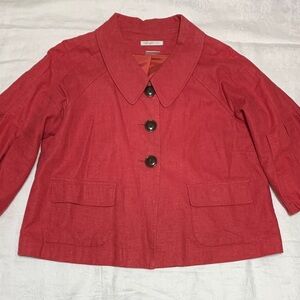Van Heusen Studio Red Linen Swing Jacket